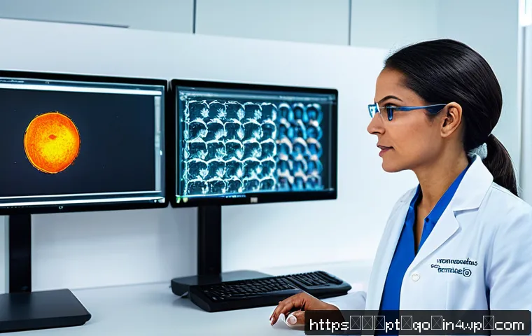 정밀 의학의 사례 연구 유방암 - A sophisticated medical laboratory scene in Brazil showing a female oncologist analyzing genomic dat...