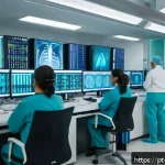 Home 20 정밀 의학의 플랫폼 및 솔루션 분석 - A modern Brazilian medical laboratory scene showcasing a diverse group of healthcare professionals a...