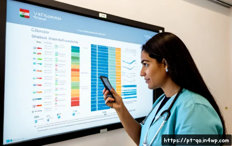 정밀 의학의 투명성 및 신뢰성 확보 방안 - Photorealistic precision medicine consultation in a modern Lisbon hospital, Portuguese physician and...
